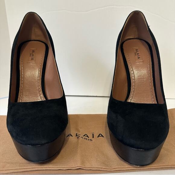 Alaïa Suede Pumps Black size EU 38.5 Leather Stiletto Heel & Platform - Picture 4 of 9